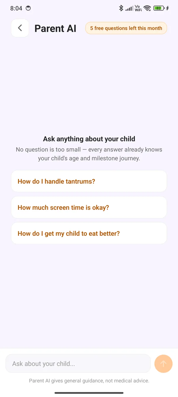 ProParents Parent AI answering a question about your child